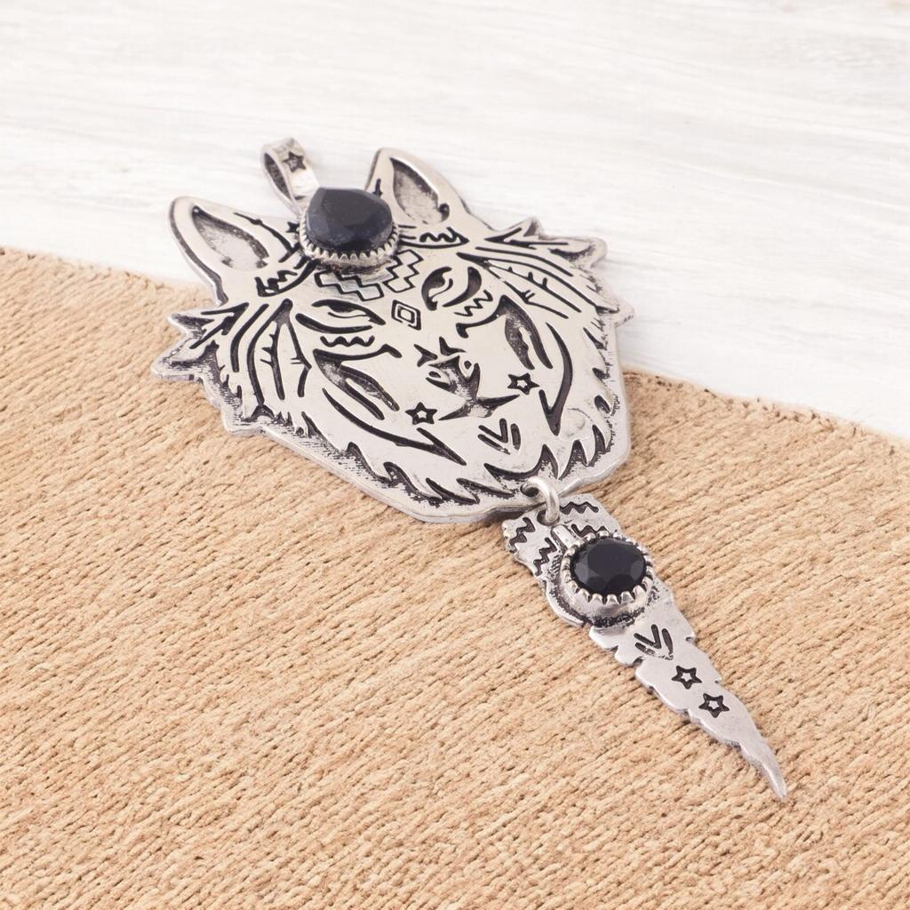 Natura Black Onyx Gemstone 925 Sterling Silver Handmade Long Pendant For Her 4" CP-26-14