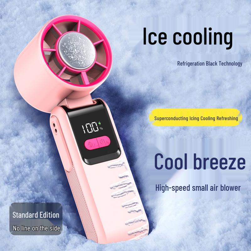 Portable Foldable Fan with Lanyard - Handheld, Desktop, and Refrigerating Style Handheld Fan with Lanyard
