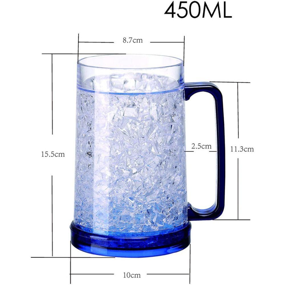 Bicchiere da Birra Trasparente Congelabile 450ML Capacità Tazza per Bevande Feste all'Aperto