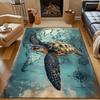 Vintage Turtle Map Print Carpet for Living Room Bedroom Bedside Sofa Floor Mat Modern Home Decor Area Rug Machine Wash