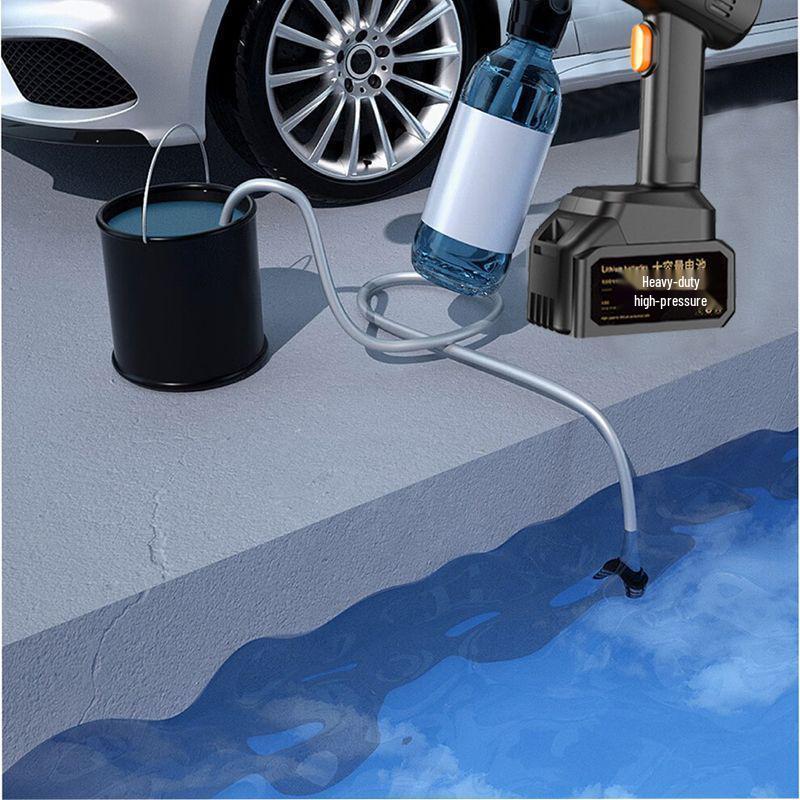 Portable High-Pressure Wireless Car Washer with Lithium Battery - Powerful Water Gun for Easy Car Cleaning