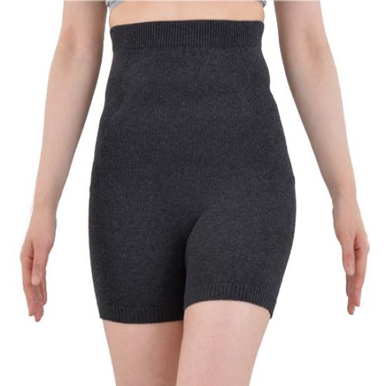 

Belly Warmer Pants Seamless Organic Cotton Cold Cold Charcoal 610 (1/4 Length) WHOLEGARMENT® Warming, Relief, Sensitivity, Gray, (I-12-3) (7122)