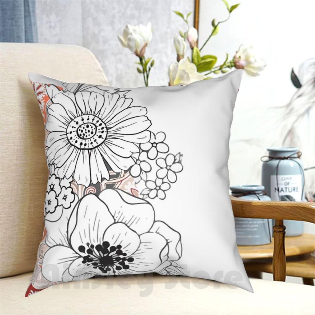 Flowers Delicate Pillow Case Printed Home Soft Throw Pillow Flowers Love Delicate Joy Beautiful Cheerful For A Loved One