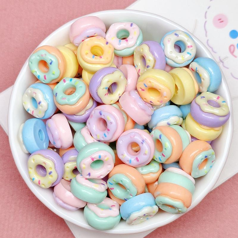 30 Pcs New Mini Cute Cartoon Donuts, Ice Cream, Clouds Resin Scrapbook Diy Jewellery Hairpin Accessories Decorate Craft A54