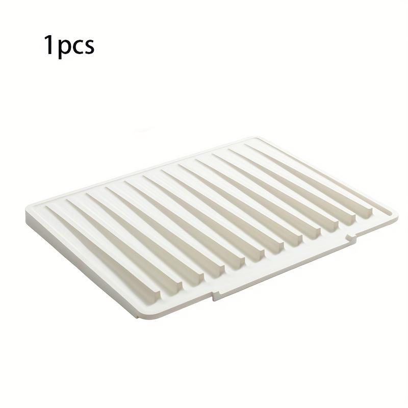 1 Silicone Sink Mat, Large Sloped Drainage Dish Drying Pad for Utensils and Plates