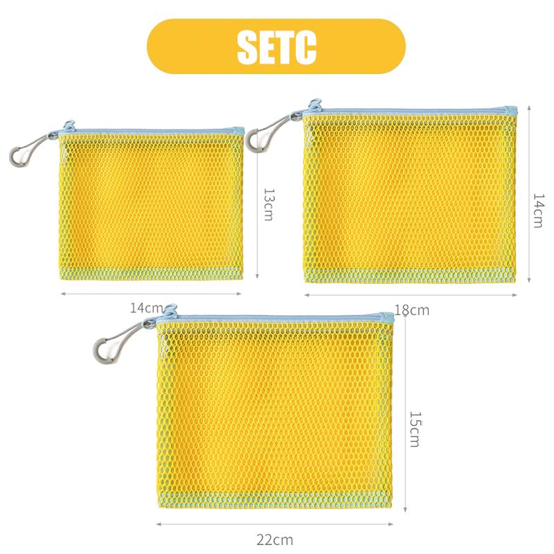 Bunte Netztasche mit doppeltem Reißverschluss, doppellagiges tragbares Münzfach, quadratisches Netz-Münzfach, Reiseaufbewahrungs-Tragetasche
