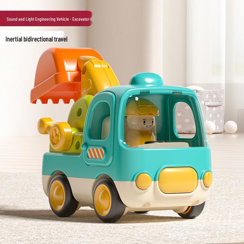 Baby Music Engineering Toy Car for Boys, Ages 1-3, Early Education Gift