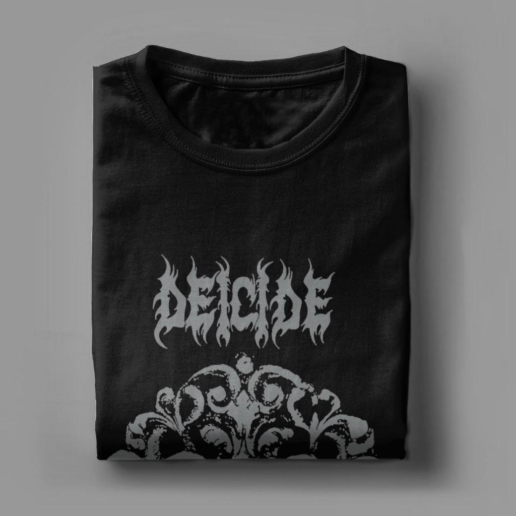 Men T-Shirt Deicide Novelty Cotton Tee Shirt Short Sleeve Band T Shirts Round Neck Tops Graphic