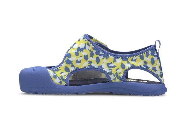 PUMA Aquacat PS Children s Sandals Blue Yellow Children Aged 3 7 Years Old 372157-01 32