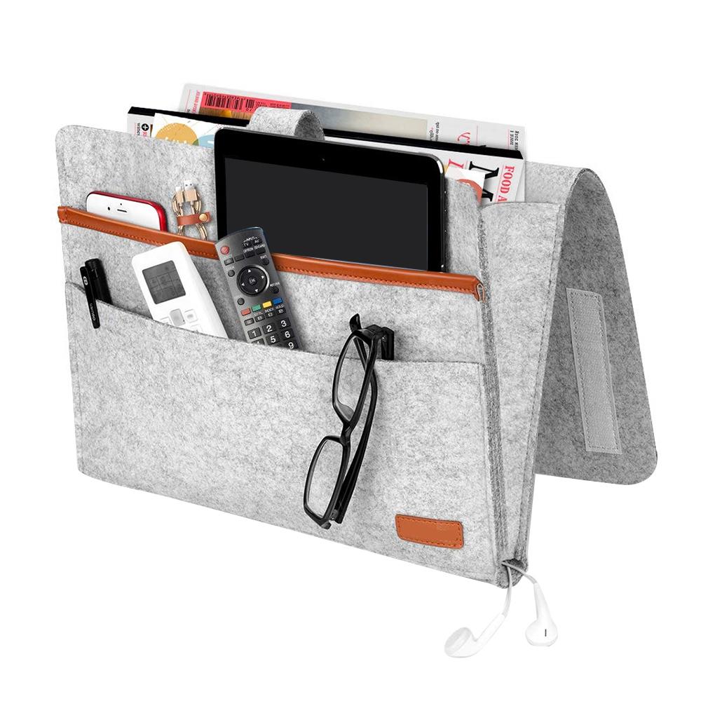 Bedside Felt Hanging Magazine Phone Mobile Phone Remote Control Storage Bag Home