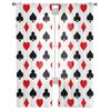 Quadrate Pik Herz Poker Textur Tüll Vorhänge für Wohnzimmer Dekoration Modern Chiffon Transparent Voile Küchenvorhang