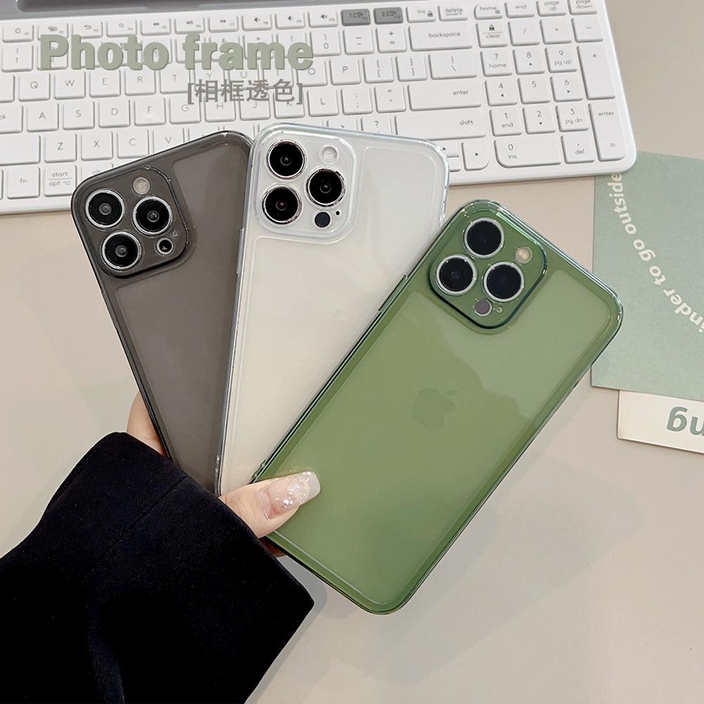 Photo Frame Solid Color Transparent Suitable for 14promax Mobile Phone Case Apple IPhone 16 Full Coverage 12 Suitable for 13 Silicone 15