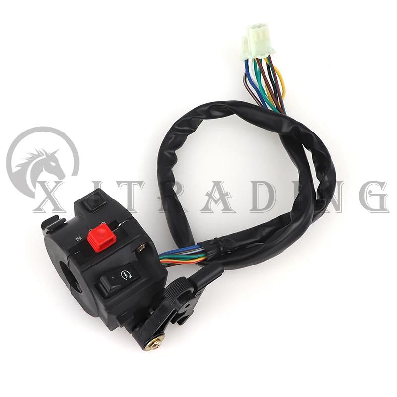 Motorcycle Head Light Hi-Lo Beam Kill Electric Start 4-Function Switch with Choke Lever for ATV Quad 4 Wheeler