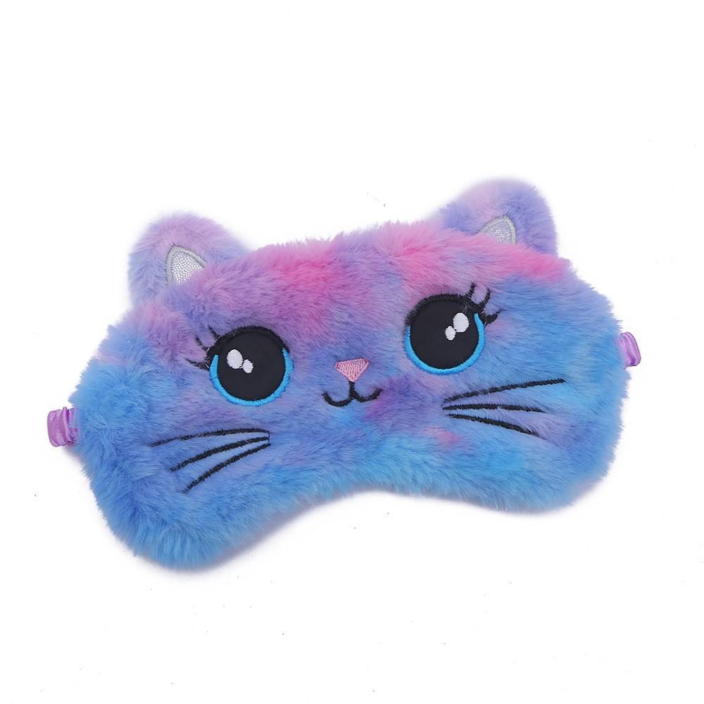 2025 Cute Plush Sleeping Mask Big Eyes Plush Eye Patch Kids Cat Shading Eye Mask Travel Rest Sleeping Aid Eyepatch
