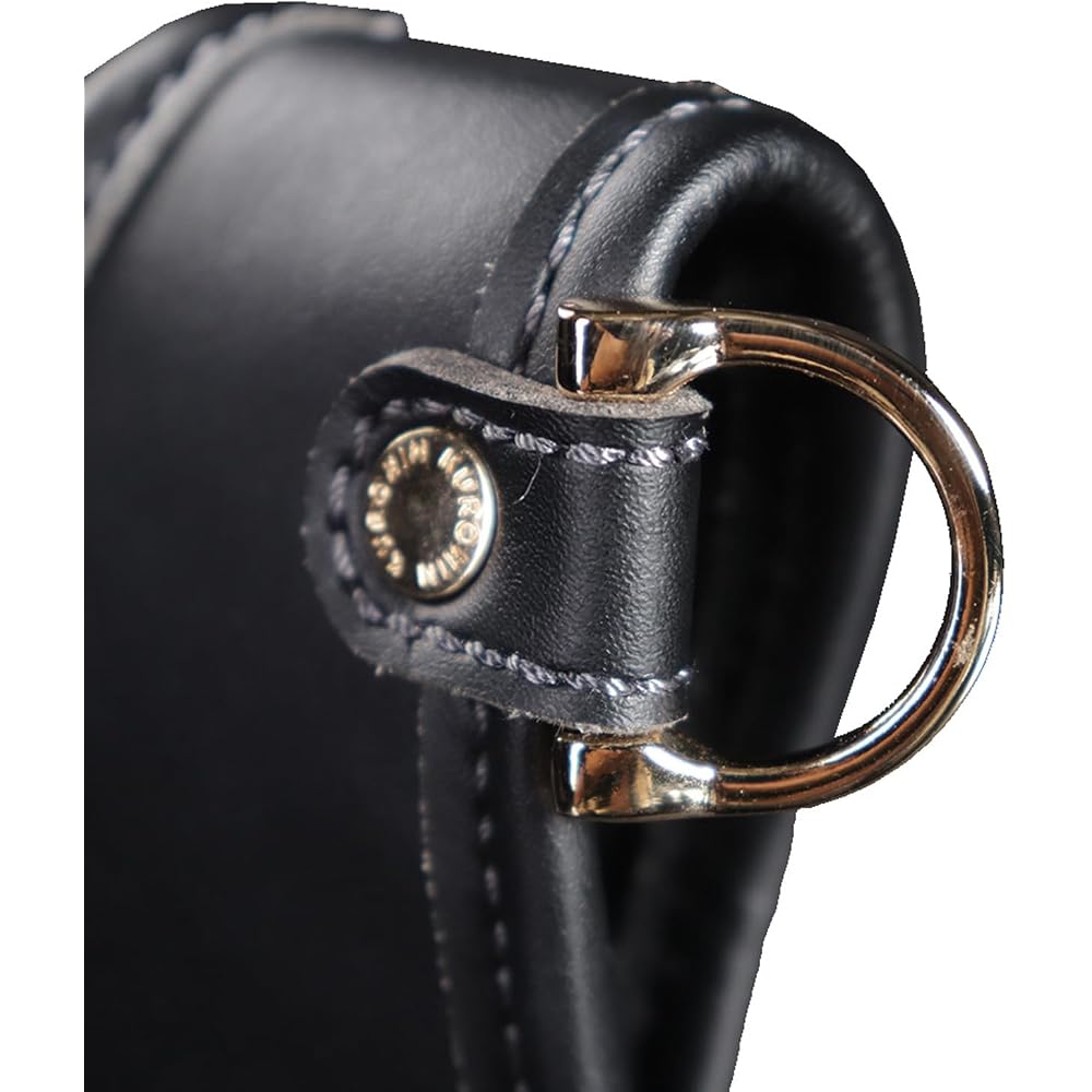 Fujiya (Fujiya) Architectural Thin Waist Bag, 3 Tiers, Black Gold, Light PU Leather Series, AB-43BG