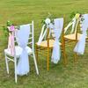 Chiffon Ribbon Artificial Flower Chair Decorations Pew Flowers  Wedding Ceremony