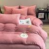 Coral Fleece Milk Velvet Winter Bedding Set: Thickened Embroidered Duvet Cover and Bed Sheet for Dorms.