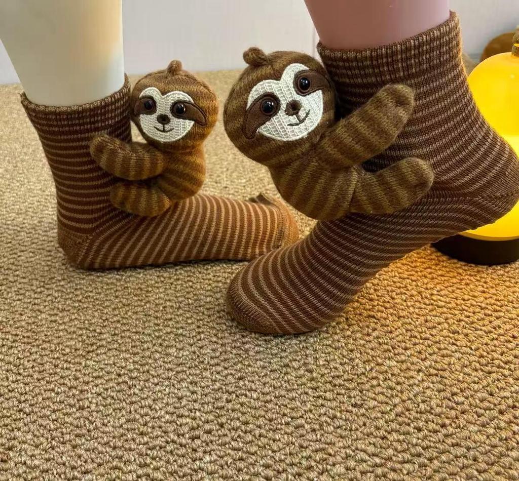 Gosedjur Virkade Strumpor: Varma Stickade Golvsockor för Män & Kvinnor