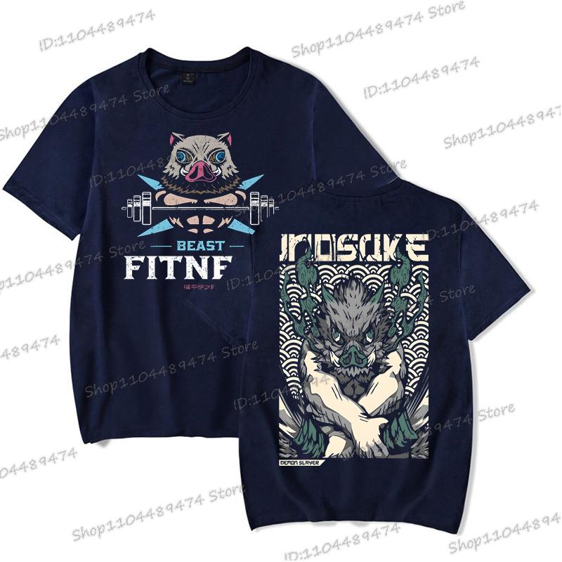 Harajuku Anime Demon Slayer Men T-shirts Hashibira Inosuke Fashion Cosplay Graphics T Shirt Short Sleeve Summer Comic Streetwear