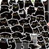 40PCS Black Cat Cute Stickers Vintage For DIY Notebook Guitar Scrapbooking Motorcycle Luggage Graffiti Decals Gifts For Children