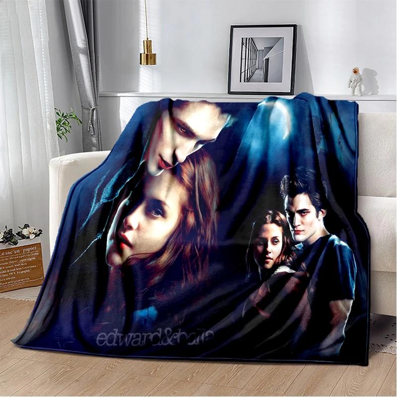 Twilight Movie Printed Blanket Vampire Love Story Flannel Throw Blanket Werewolf Soft Lightweight Warm Blanket Bed Sofa Cover