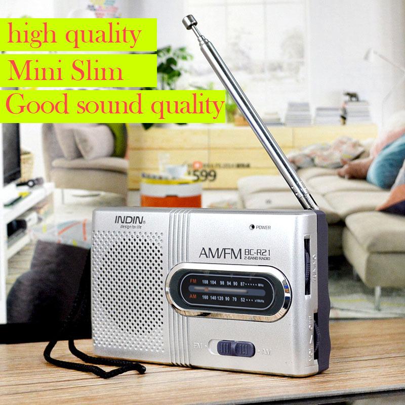 Portable Mini Radio Built-in Speaker Music Player Battery Operated Pocket Radios Telescopic Antenna Outdoor Stereo Radio