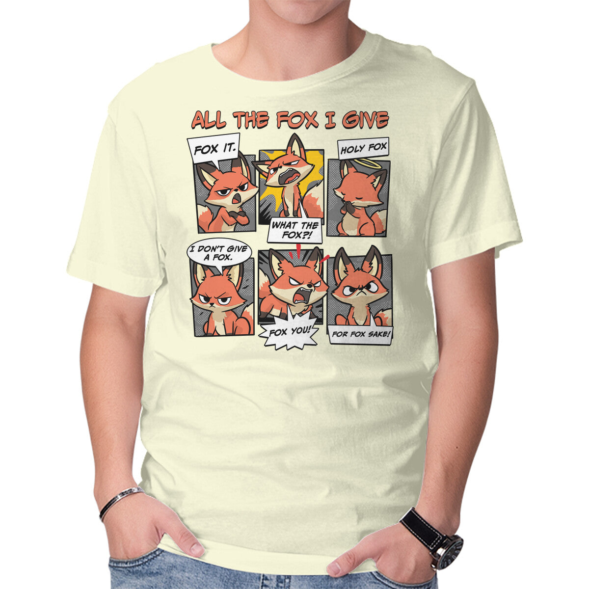 Unisex Crew Neck T-Shirt The Fox I Give Graphic Short Sleeve Casual Tee XL