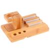 Multifunctional Bamboo Watch Holder Desktop Phone Rack Laptop Storage Organizer for Home Office
