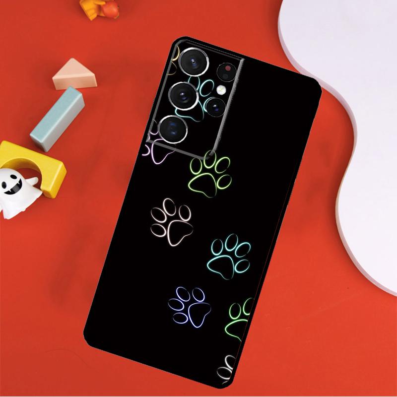 Dog Cat Paw Phone Case For Samsung Galaxy S24 Ultra S25 Ultra S9 S10 S20 S21 S22 S23 Plus S24 FE Cover