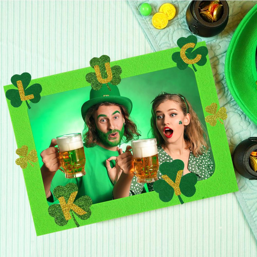 Diy Colorful Irish Photo Frame Set In Orange Yellow Green Shades Perfect For St Patricks Day Festivities And Decor Home