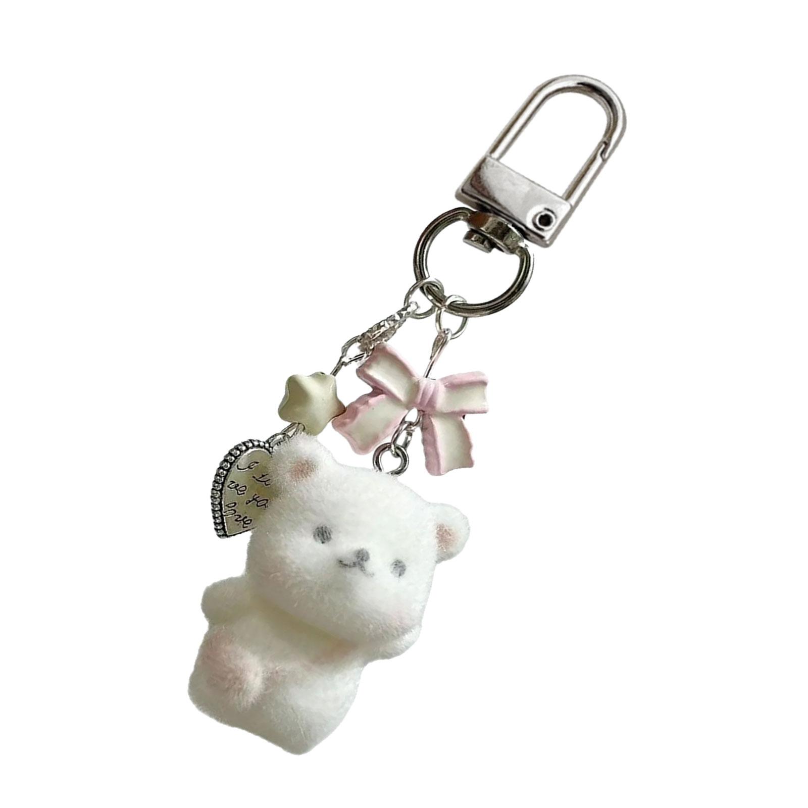 

Cute Plush Bear Keychain Adorable Cartoon Bag Charm Resin Texture Bag Pendant Suitable for Youthful Women and Girls