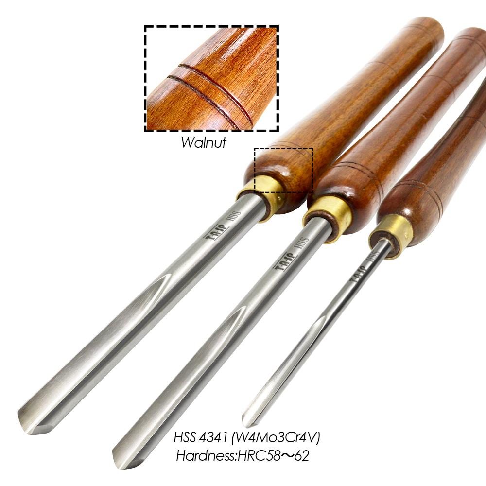 TASP HSS Wood Turning Chisel Spindle Bowl Gouge Woodturning Tools Lathe Accessories with Walnut Handle for Woodworking Hobbies
