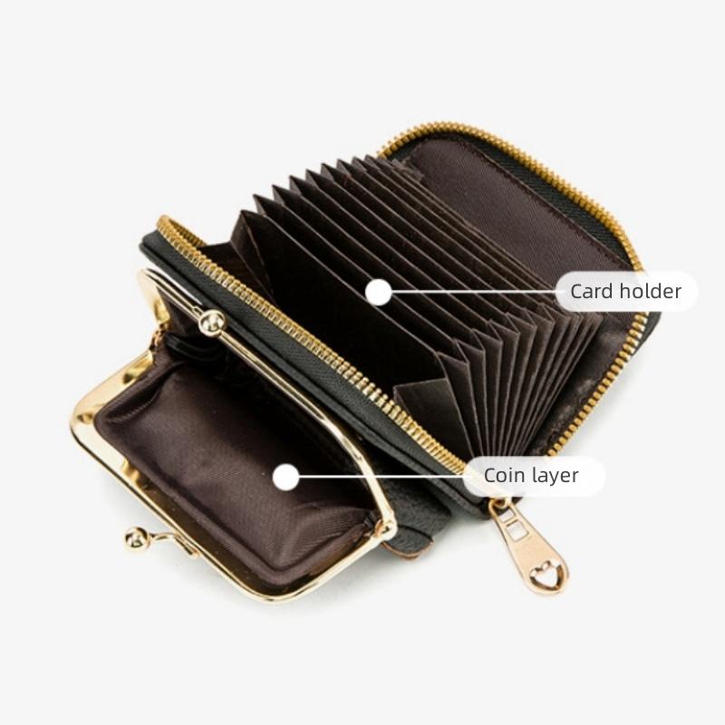 Hafty w stylu chińskim Organy Kobieta Mała portmonetka Dziewczyna Studenci Niszowa kieszonka na drobne Mini damskie Odpinane portfele z etui na karty „dwa w jednym”