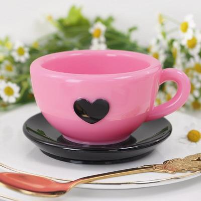 Teetassen Tablett Silikonform mit Griff DIY Herz Kaffeetasse Untertasse UV Harz Epoxidform Kerzenbecher Keramikform Handwerk Gießen