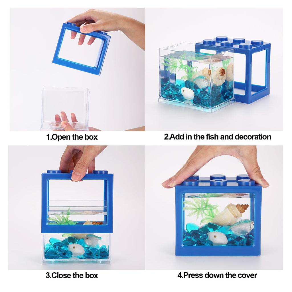 Fish , Building Block Fish  Cascadable Betta Fish  with LED Light for   Desk Decoration