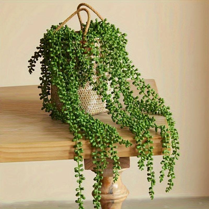 2/3/4/5/6PCS  Artificial Succulent Hanging Plants - Fake String of Pearls Greenery - Home and Garden Decor - Indoor/Outdoor Deco