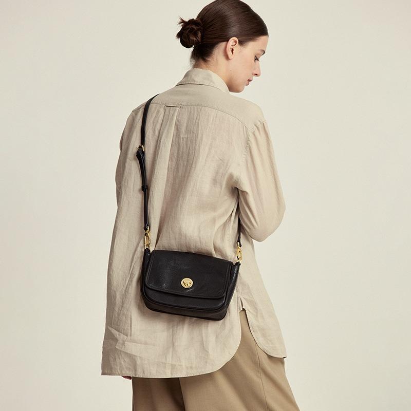 Vegetable Tanned Cow Leather Vintage Underarm Bag Niche Design Small Square Bag Spring Summer Shoulder Crossbody Genuine Leather Women's Bag