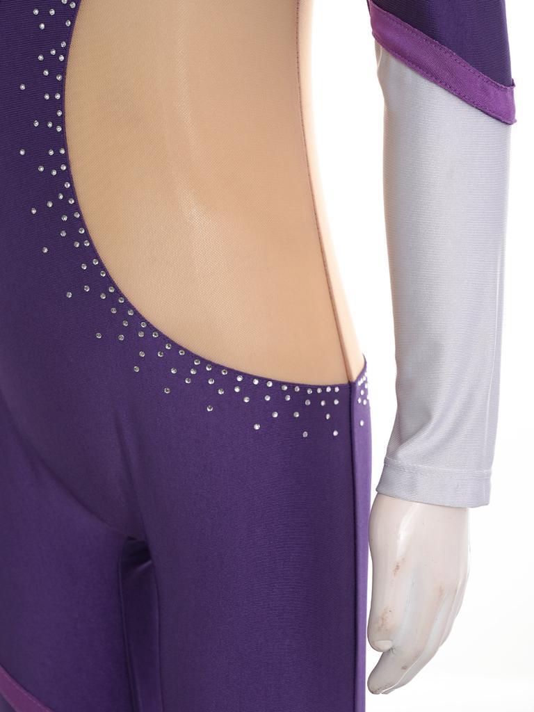 Girls Dance Unitard Skating Jumpsuit One Piece Long Sleeve Bodysuit Gymnastics Leotard