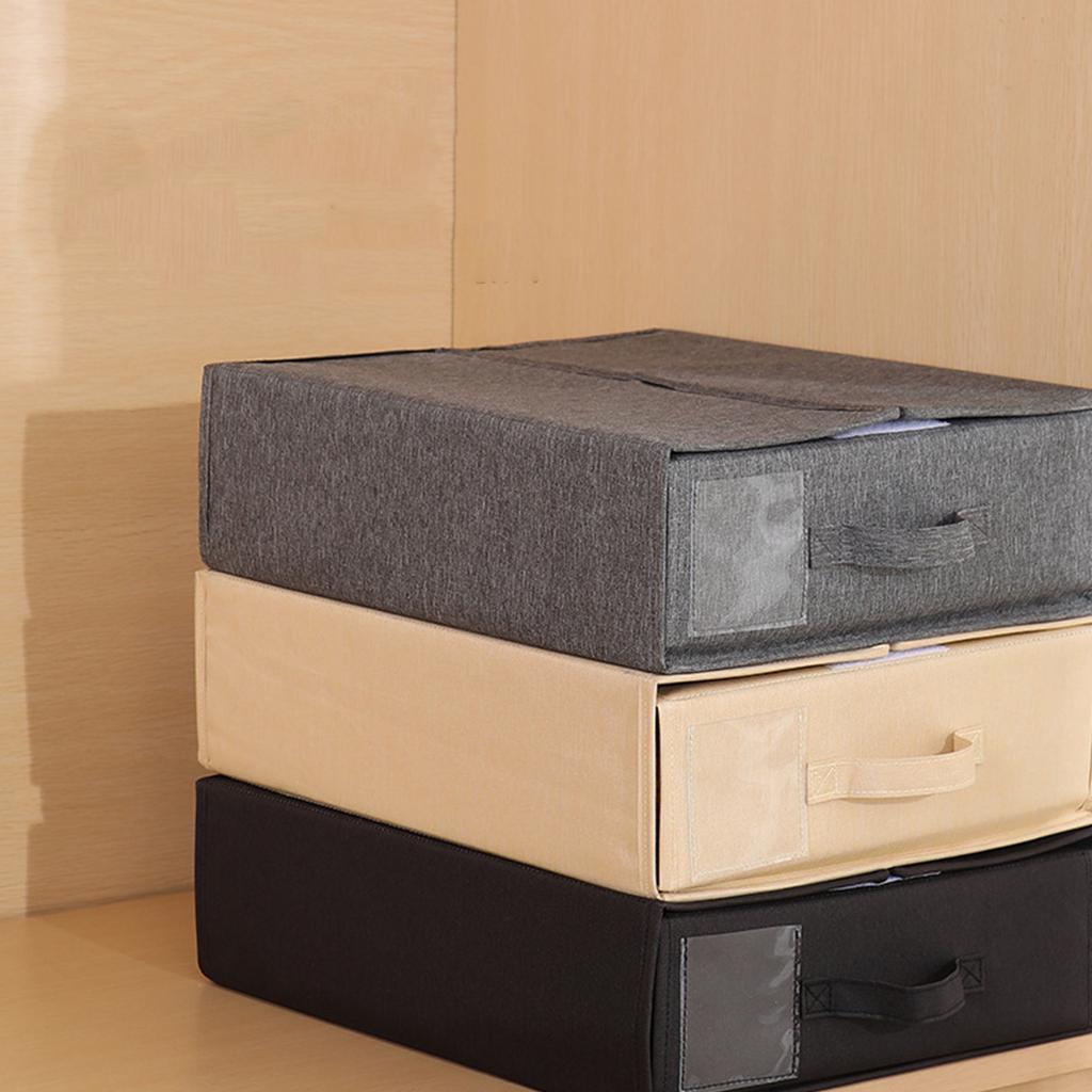 1PC Large Capacity Foldable Under Bed Storage Box, Dust-Proof Storage Box, Storage Box With Lid For Organizing Sheets, Blankets