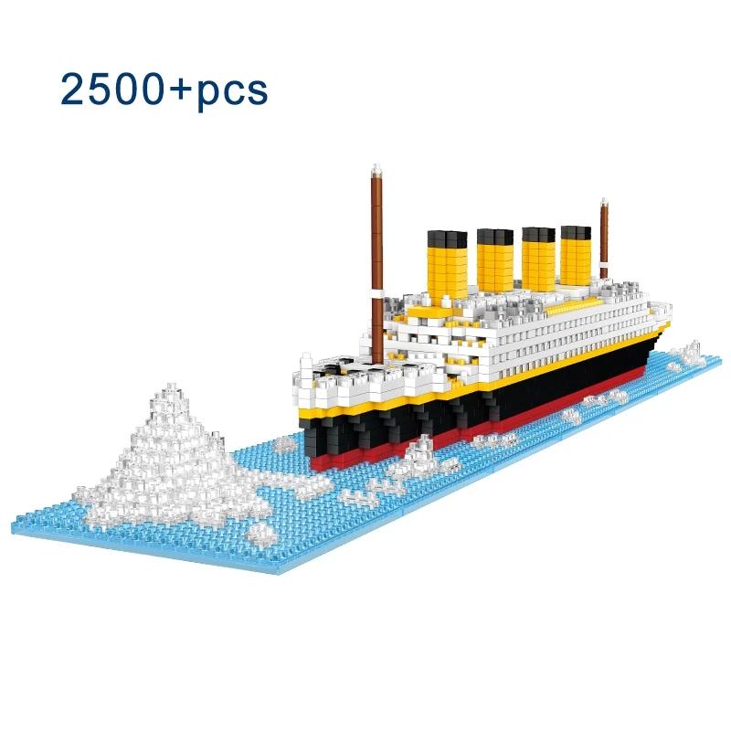 Нетоксичный Творческий DIY Модель Корабля Титаник Строительный Блок Moc Титаник Строительный Блок Для Детских Игрушек Подарок на День Рождения Рождество 2500 шт. no box