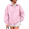 Women's Casual Loose Fit Button-Down Collar Long Sleeve Pullover Sweatshirt