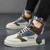 2025 new men's shoes autumn high-top skateboard shoes student casual sports shoes men's leather trendy shoes flat bottom
