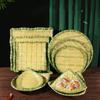 Imitation Bamboo Weaving Barbecue Plate Multiple Styles Vegetable Fruit Tray  Home