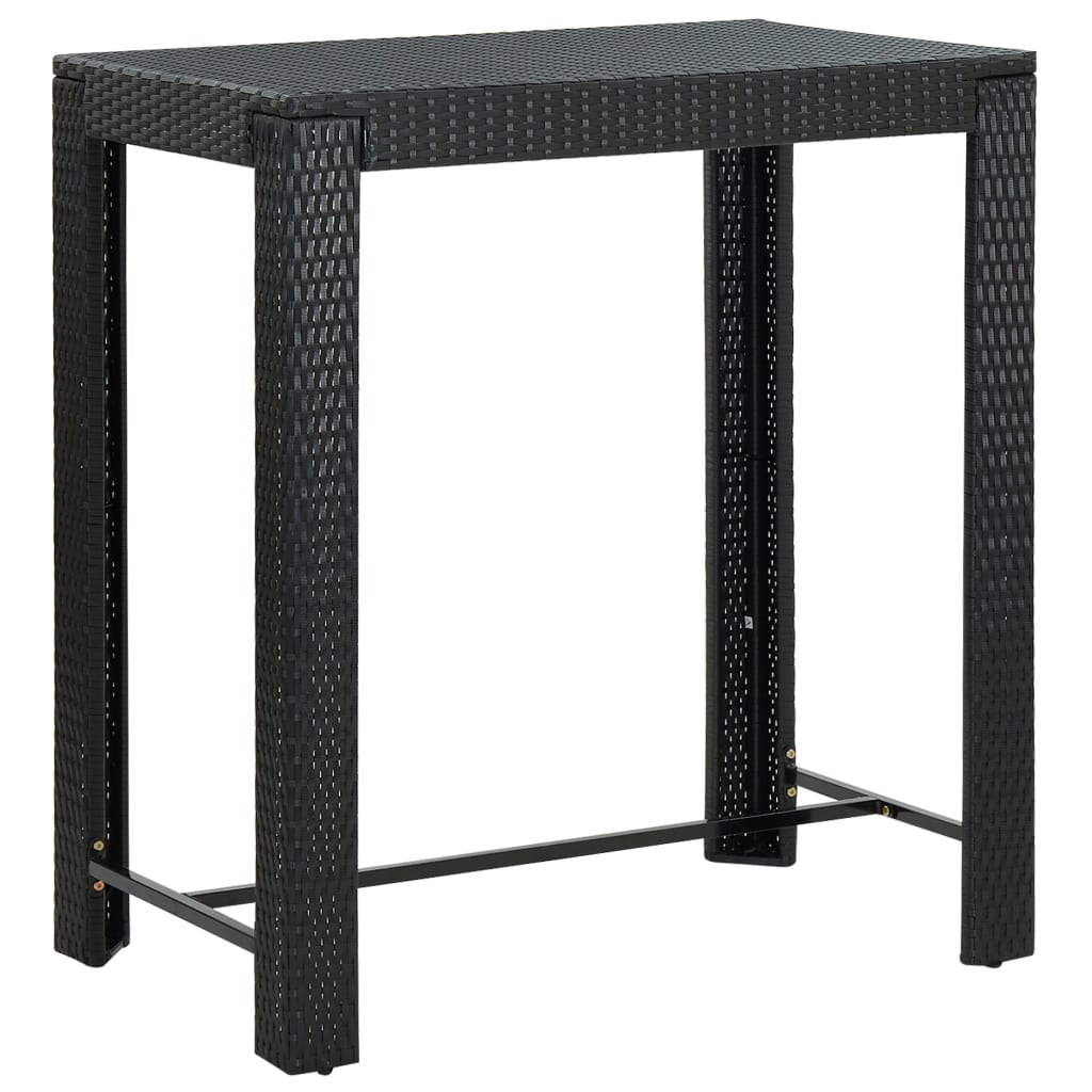 Garden Bar Table Black 100 x 60.5 x 110.5 cm Poly Rattan