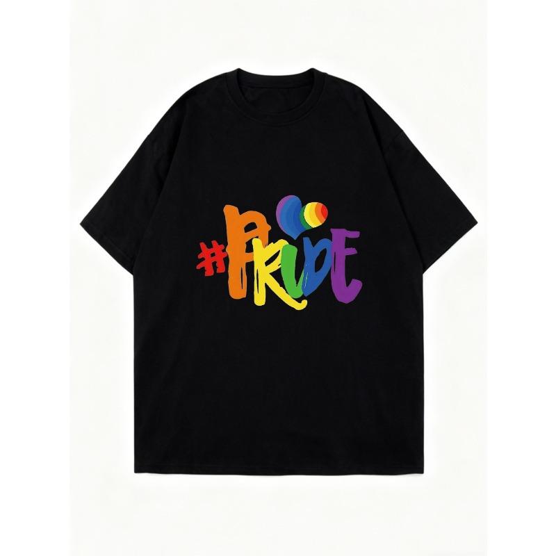 Black Oversized T Shirt With Rainbow Pride Print For Pride Parade And LGBTQ Celebration