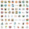 Summer Beach Coconut Tree Graffiti Stickers - 120 Pcs for Skateboards, Cars, Phones, Water Bottles