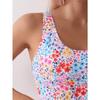 2025 summer new personality print bikini two-piece set European and American seaside vacation conservative triangle split swimsu