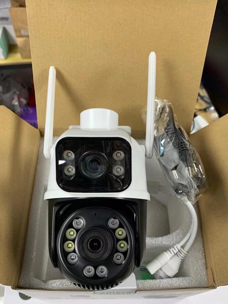 iCSee Dual-Lens Wireless WiFi Camera: HD Full-Color Night Vision & Mobile Remote Outdoor Surveillance