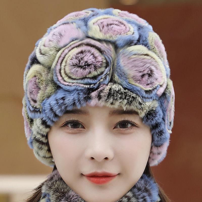 Hut Damenmode Warm Ohrenschutz Strickmütze Schal Set Verdickt