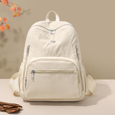 2025 Neuer Wasserdichter Nylon Damen Rucksack Weibliche Reisetasche Rucksäcke Schultasche für Teenager-Mädchen Einfarbiger Bücherrucksack